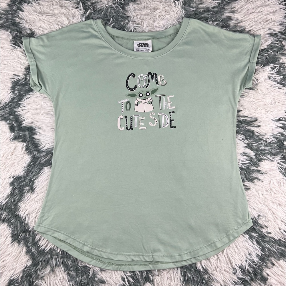Star Wars Slumber Women’s Green Sleepwear T-shirt Yoda Size Small